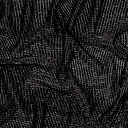 Milly Black Pleated Tulle with All-Over Baby Sequins
