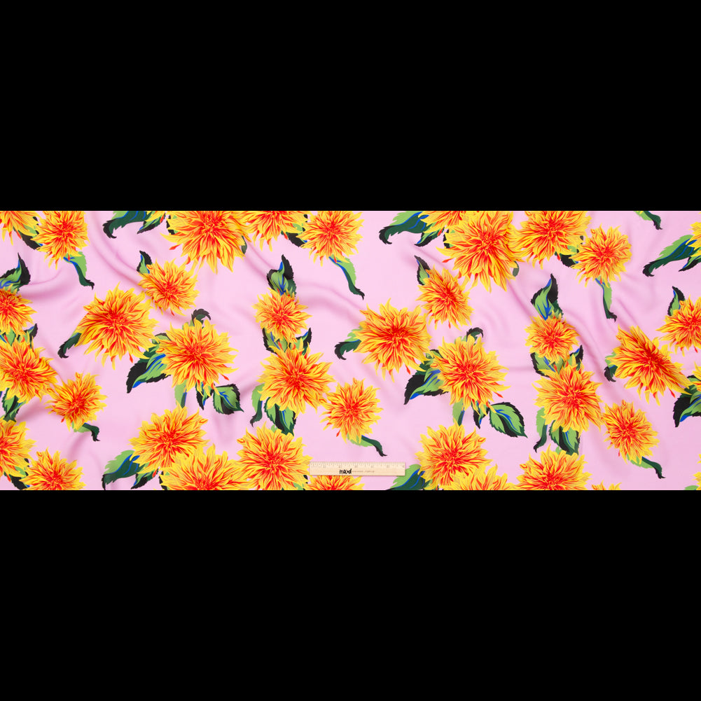 Carolina Herrera Orchid Silk Georgette with Printed Dahlias Full