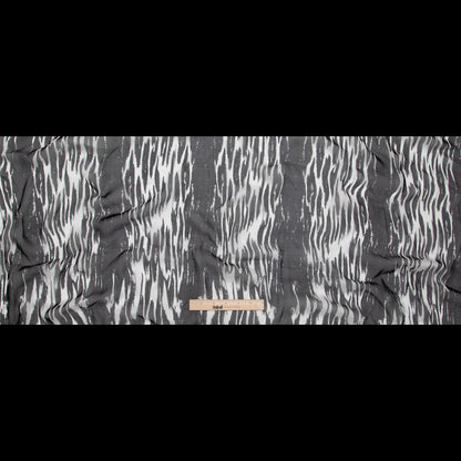 Black and White Abstract Silk Chiffon Full