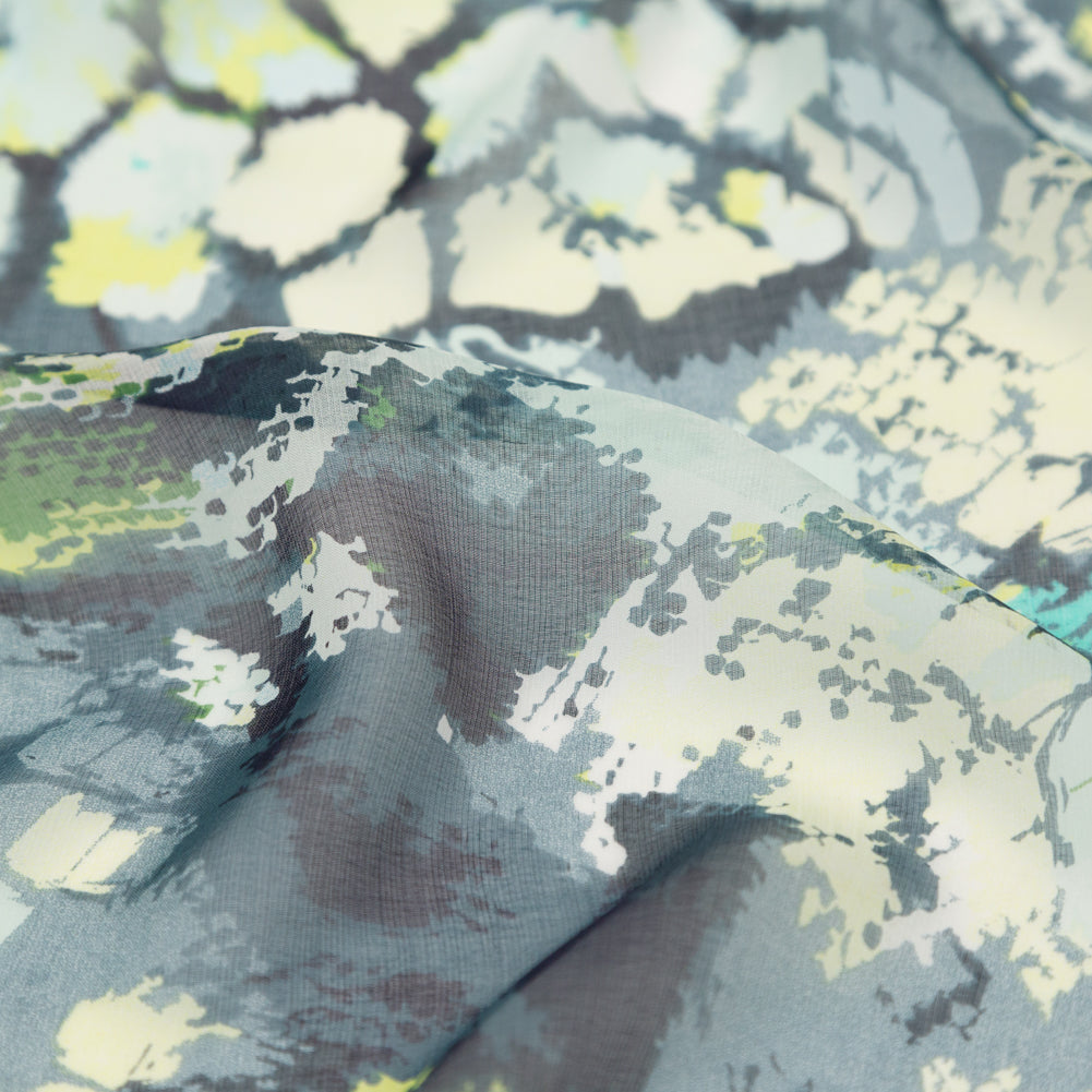 Green and Blue Reptilian Silk Chiffon Detail