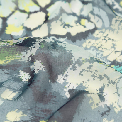 Green and Blue Reptilian Silk Chiffon Detail