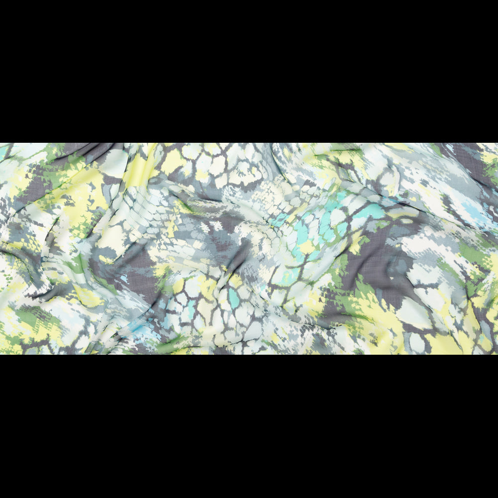 Green and Blue Reptilian Silk Chiffon Full