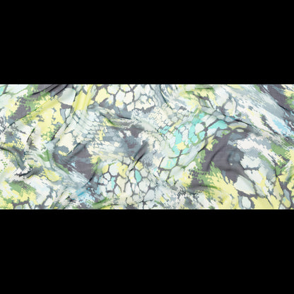 Green and Blue Reptilian Silk Chiffon Full