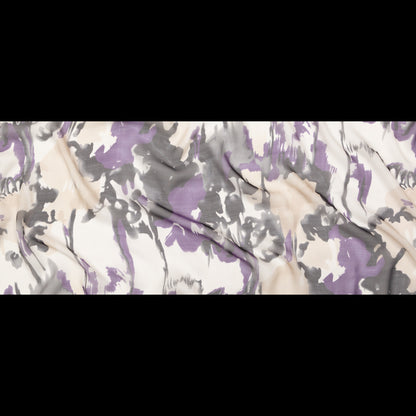 Purple and Gray Abstract Silk Chiffon Full