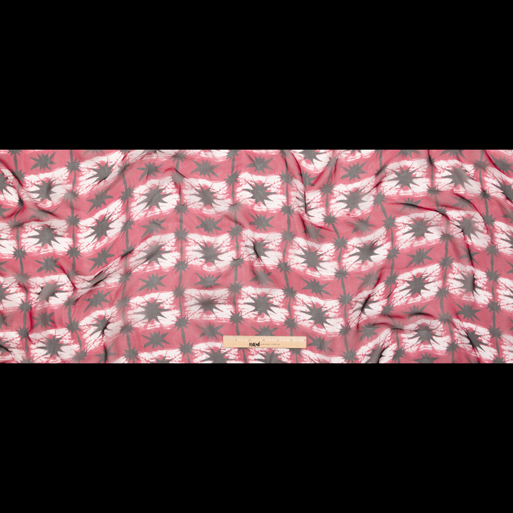 Cerise Tie Dye Silk Chiffon Full