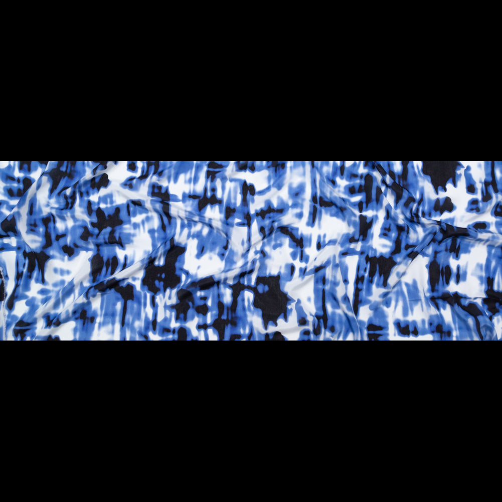 Karen Kane Riviera and White Abstract Silk Crepe de Chine Full