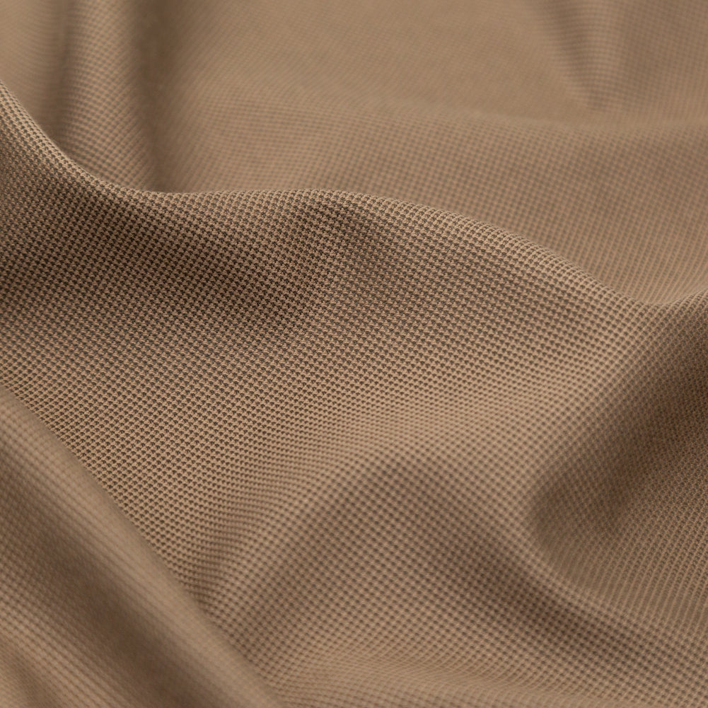 Italian Bonded Camel Pique and Black Jersey Detail