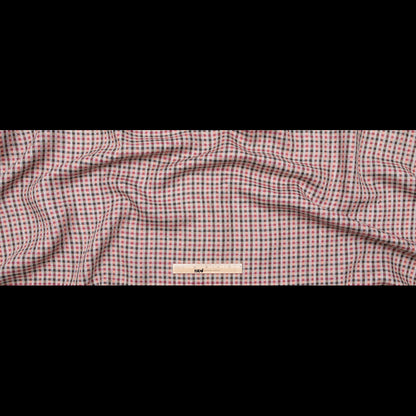 Brown, Coral and Magenta Tattersall Checkered Linen Dobby Full