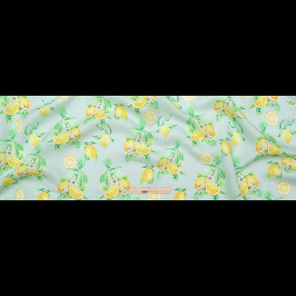 Lemons on Celadon Printed Linen Woven Full