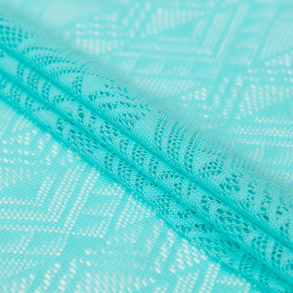 Blue Turquoise Tribal Crochet Lace Folded