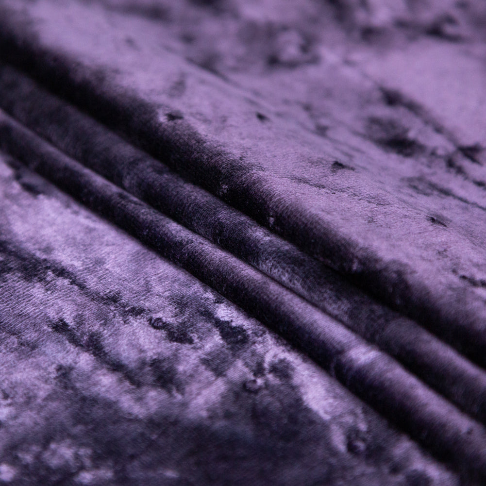 Italian Amethyst Stretch Crushed Velour Folded