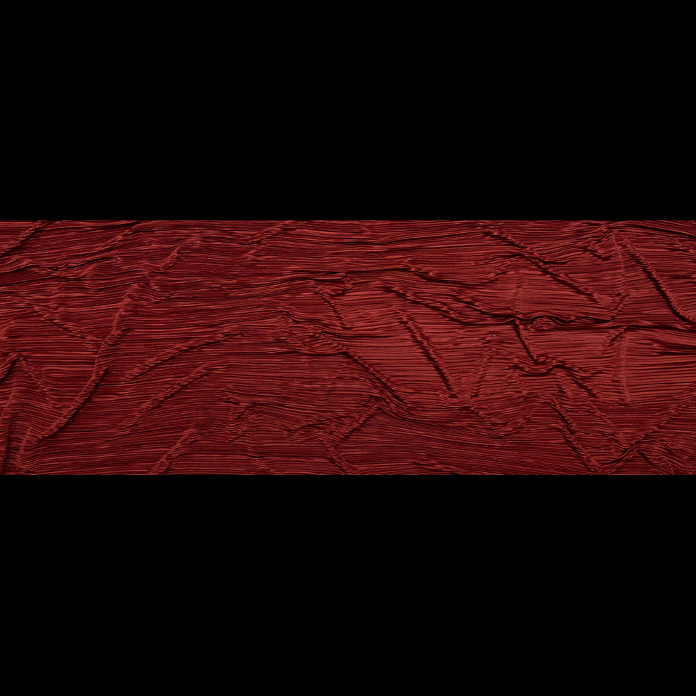 Italian Dark Rust Stretch Satin Plisse Full
