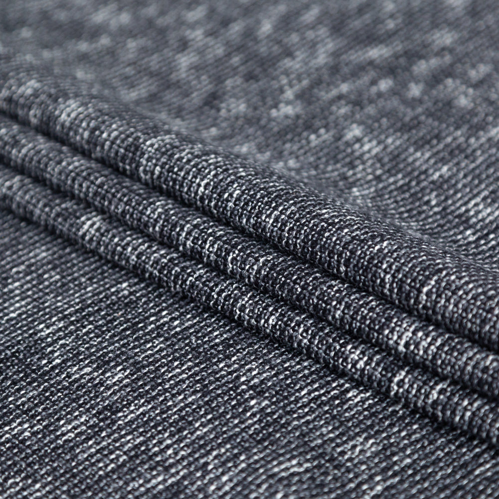 Italian Black and White Heathered Stretch Knit Folded
