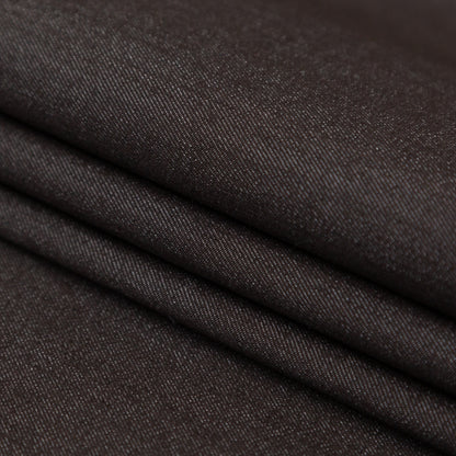 Italian Coco Brown Stretch Polyester Denim Folded