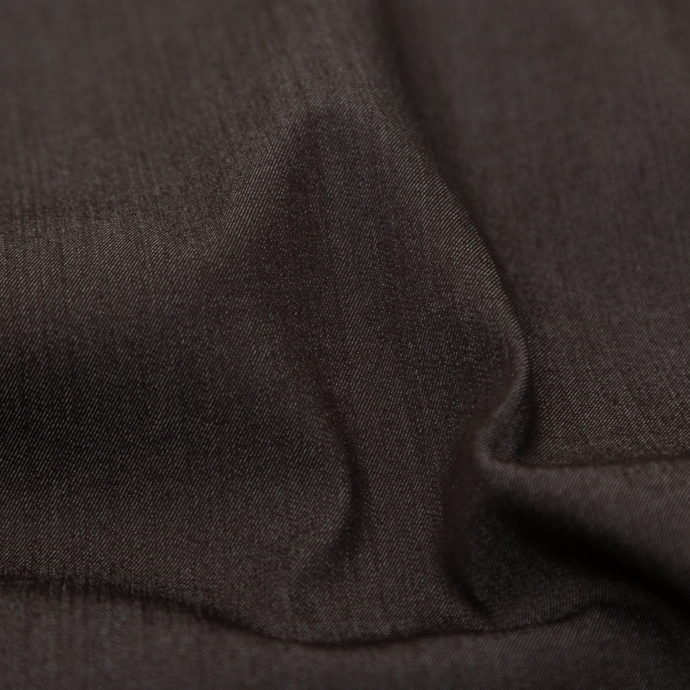 Italian Coco Brown Stretch Polyester Denim Detail