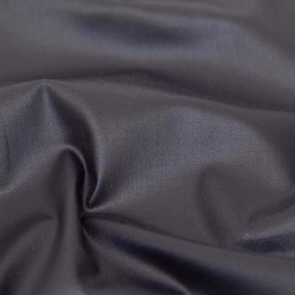 Italian Indigo Stretch Cotton Twill with a Waxy Laminate Detail