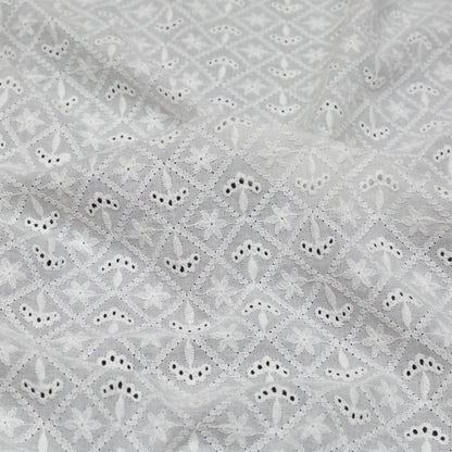 Off-White Diamond Embroidered Cotton Eyelet Detail