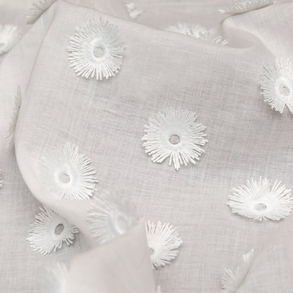 Off-White 3D Sunflower Embroidered Cotton Voile Detail