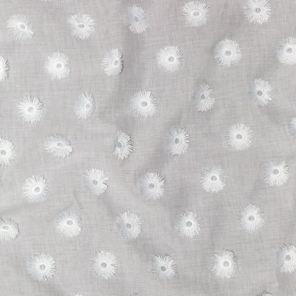 Off-White 3D Sunflower Embroidered Cotton Voile