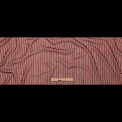 Famous NYC Designer Red and Pink Striped Silk Chiffon Full