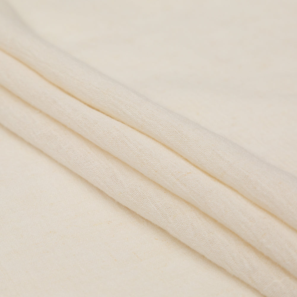 Crinkled Linen and Rayon Gauze - Ivory - Ushuaia Collection Detail