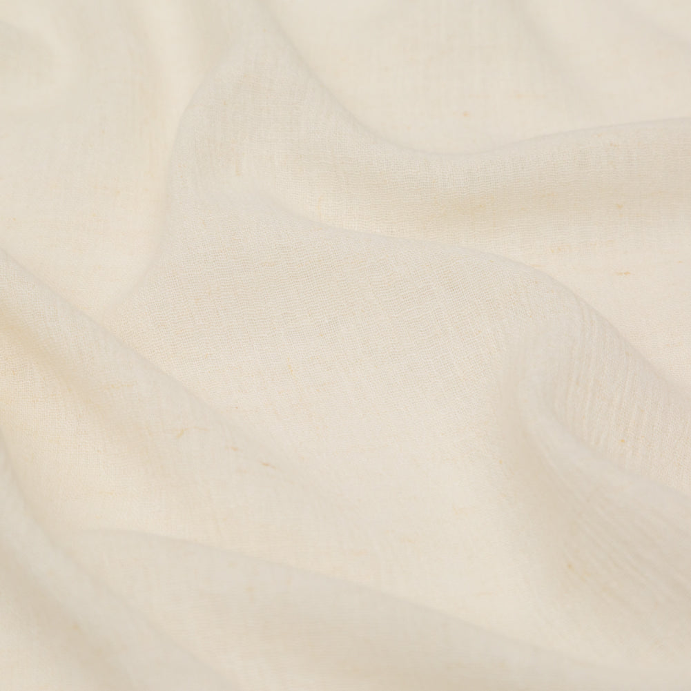 Crinkled Linen and Rayon Gauze - Ivory - Ushuaia Collection Full