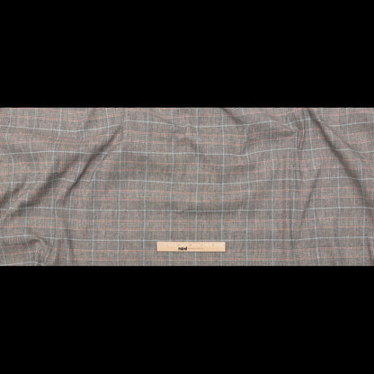 Mirador Gray and Port Royale Plaid Stretch Linen Woven Folded