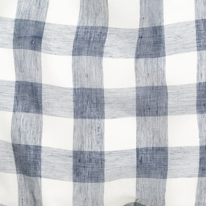 Monte Pergola Indigo Buffalo Check Linen Scrim