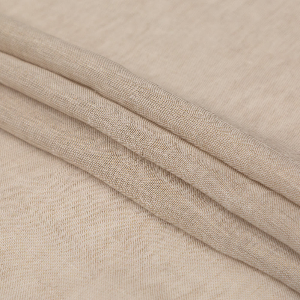Linen Scrim with Metallic Foil - Gold on Oatmeal - Talatha Collection Detail