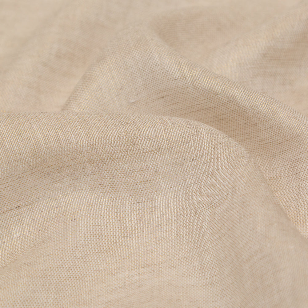 Linen Scrim with Metallic Foil - Gold on Oatmeal - Talatha Collection Full