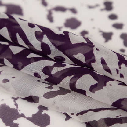 Blackberry Wine and Pumice Stone Abstract Silk Chiffon Folded