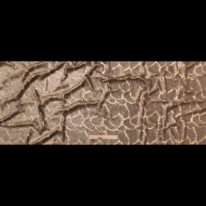 Mesh with Sequins - Metallic Bronze Cracking Spots on Dark Beige Full