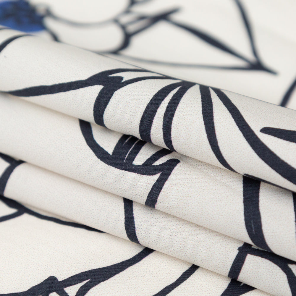 Mood Exclusive Night in Tunisia White and Blue Cotton Poplin Folded