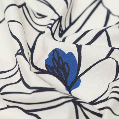 Mood Exclusive Night in Tunisia White and Blue Cotton Poplin Detail