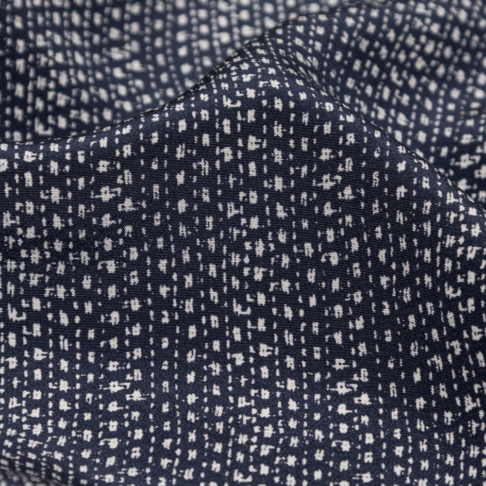 Parisian Night and Nimbus Cloud Abstract Silk Crepe Detail