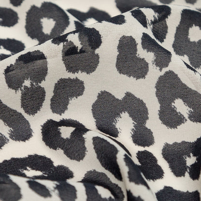 Nine Iron and Ivory Leopard Printed Silk Chiffon Detail