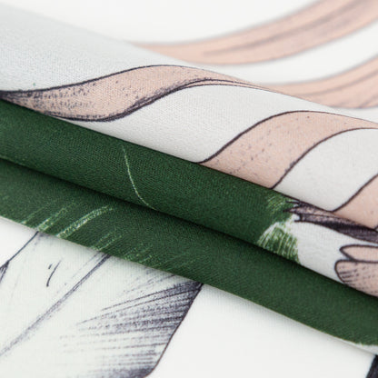 Milly Tropical Leaves Silk Georgette Folded