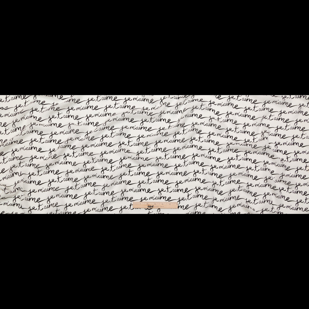 Milly Italian White and Black Calligraphy Silk Georgette Full
