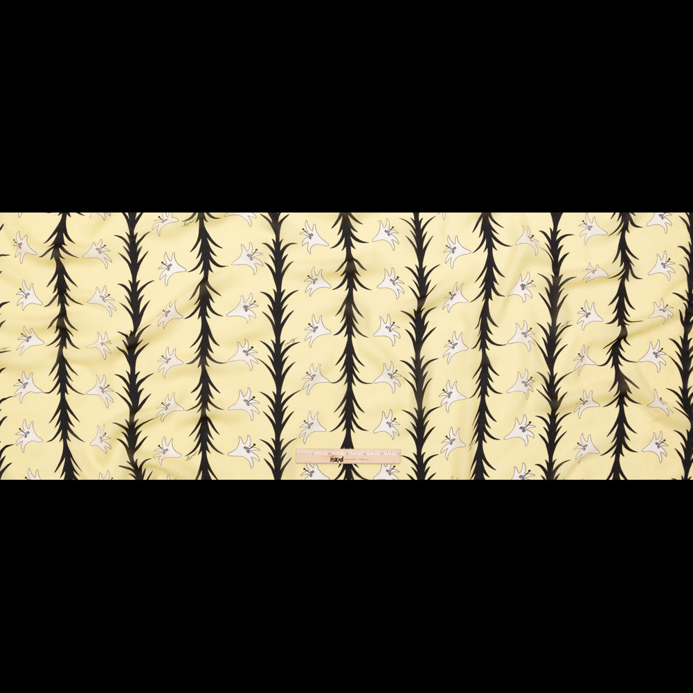 Milly Italian Creme Brulee, Lima Bean and Black Printed Silk Chiffon Full