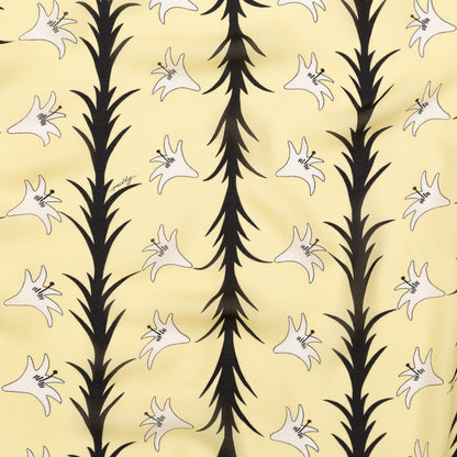 Milly Italian Creme Brulee, Lima Bean and Black Printed Silk Chiffon