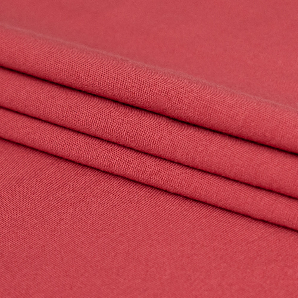 Cardinal Red Stretch Cotton French Terry Folded