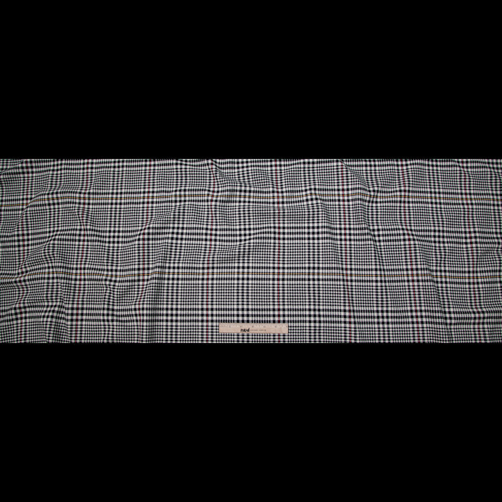 Black, Off-White, Yellow and Red Glen Plaid Cotton Twill Full