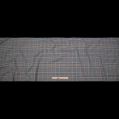 Black, Off-White, Yellow and Red Glen Plaid Cotton Twill Full