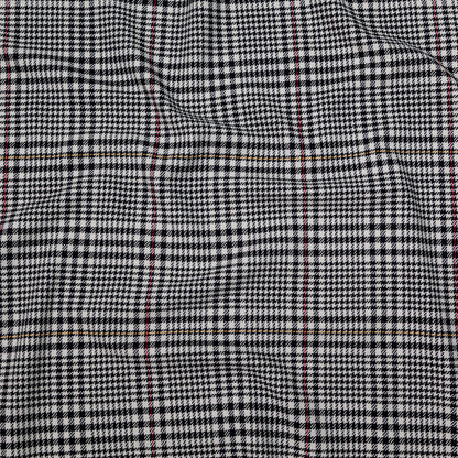 Black, Off-White, Yellow and Red Glen Plaid Cotton Twill