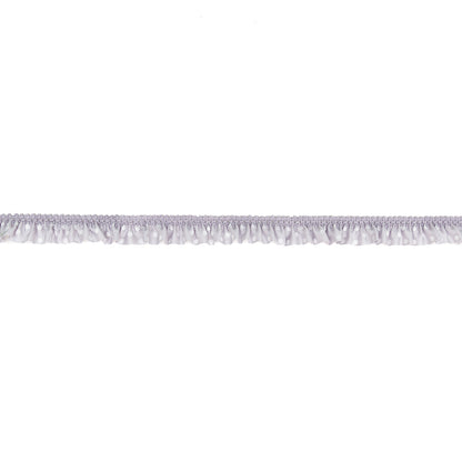 European Gray and White Polka Dot Ruffled Stretch Grosgrain .875"
