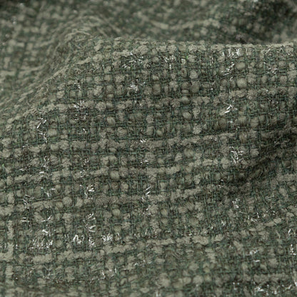 Metallic Olive Wool Tweed Detail