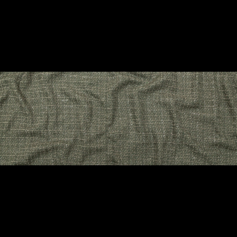 Metallic Olive Wool Tweed Full
