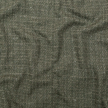 Metallic Olive Wool Tweed
