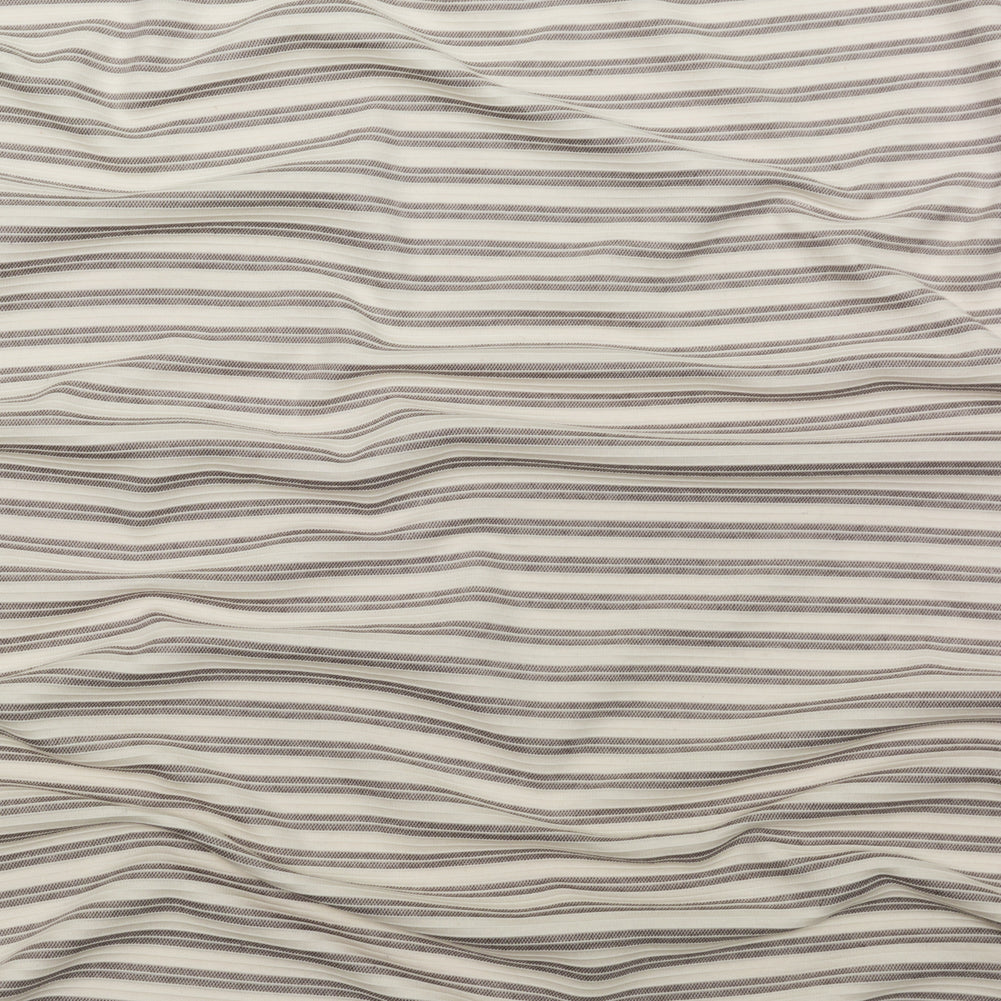 Off-White and Gray Striped Tactile Stretch Knit
