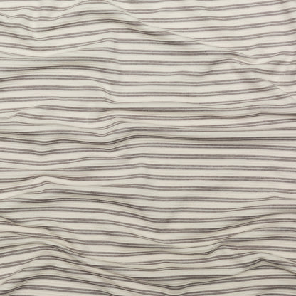 Off-White and Gray Striped Tactile Stretch Knit